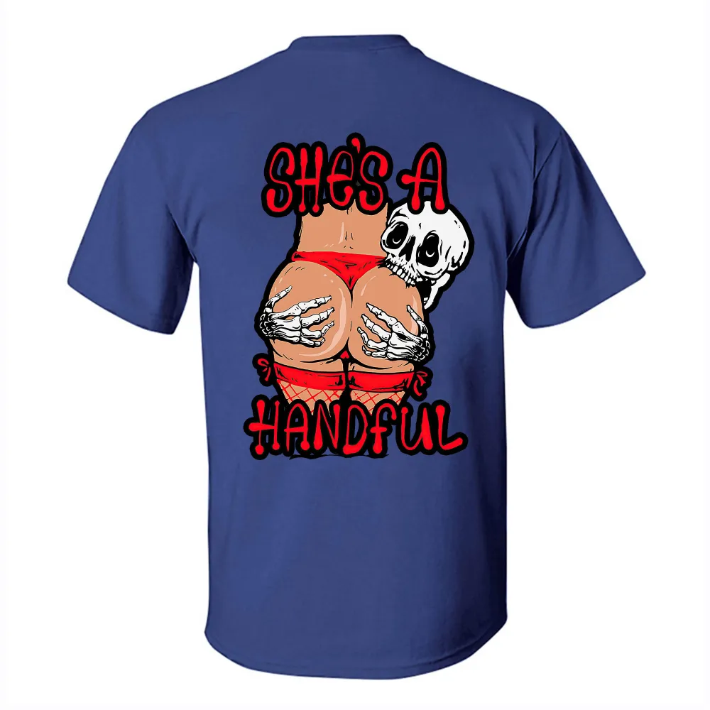 She's A Handful Printed Men's T-shirt