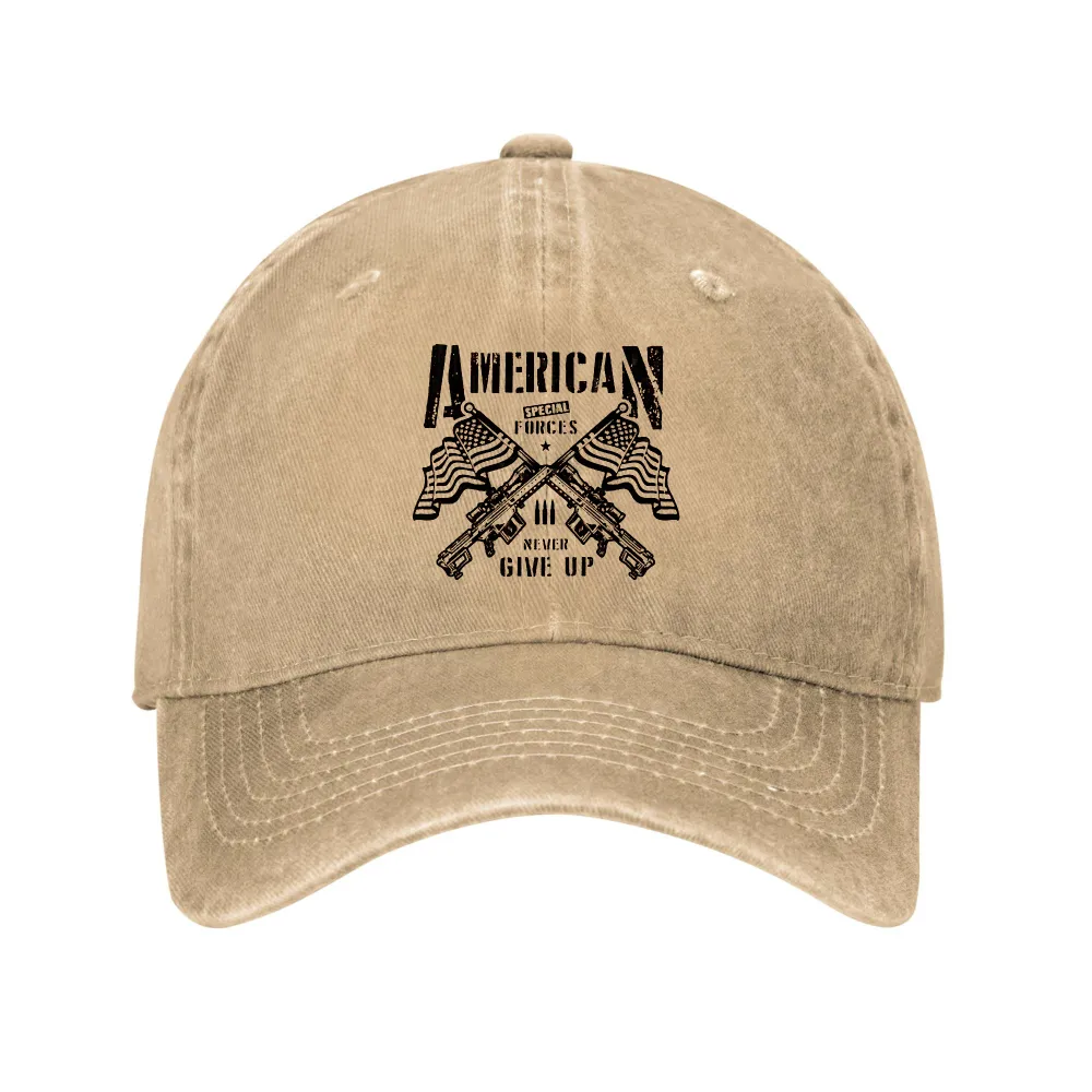 American Flag Victory Logo Washed Cap