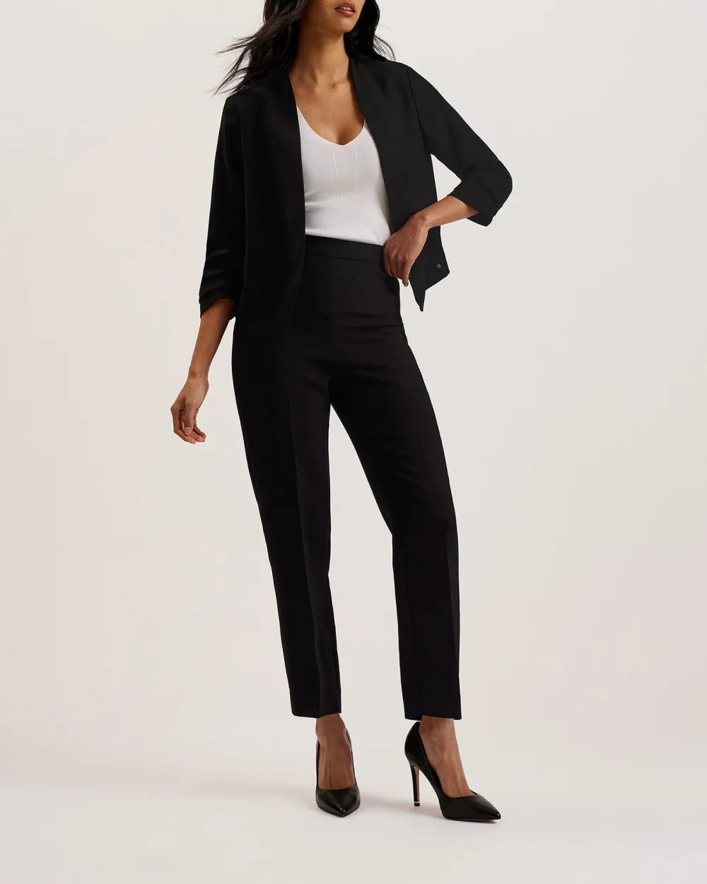 Popsy 3/4 Sleeve Crop Jacket Black