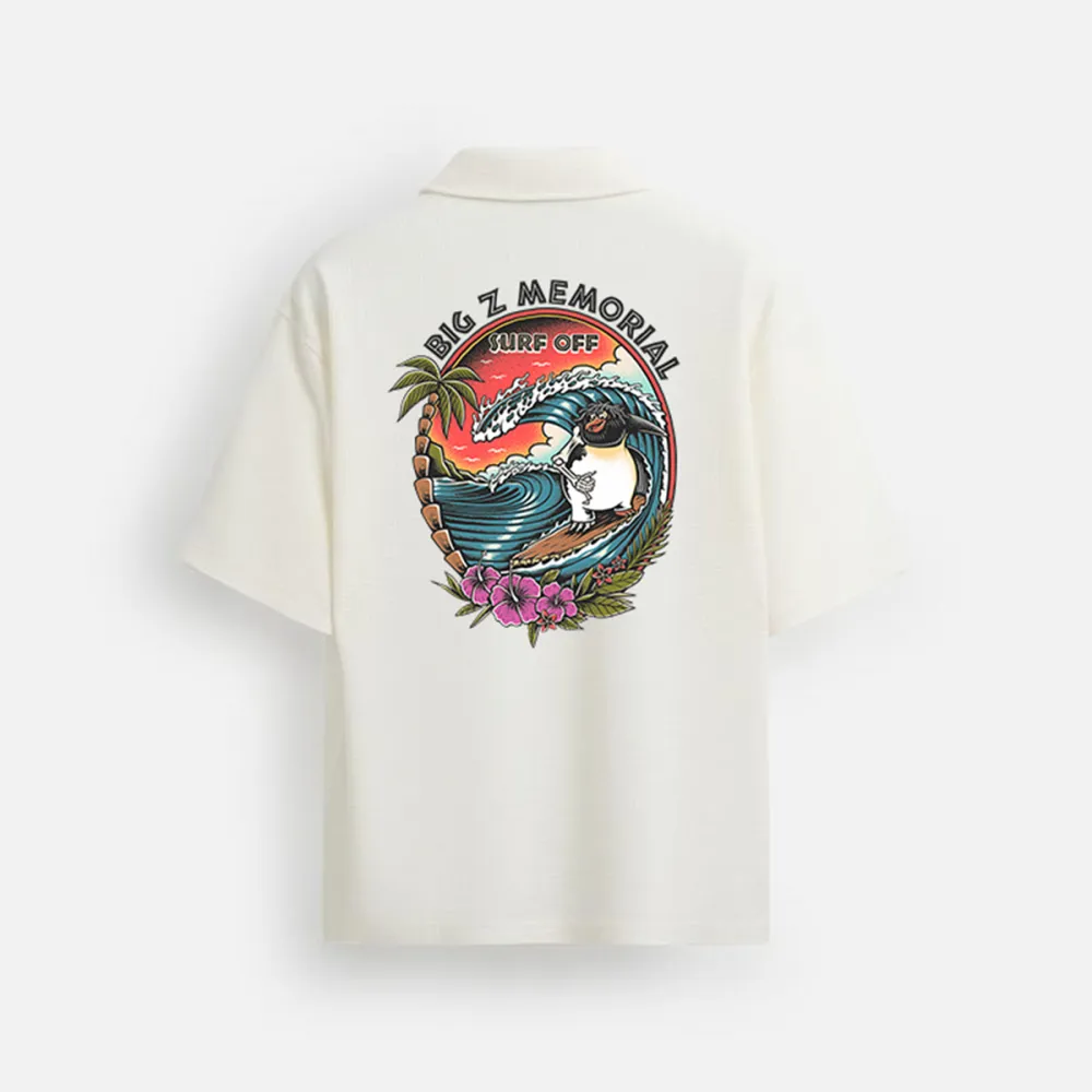 Beach Surfing Printed Polo Shirt