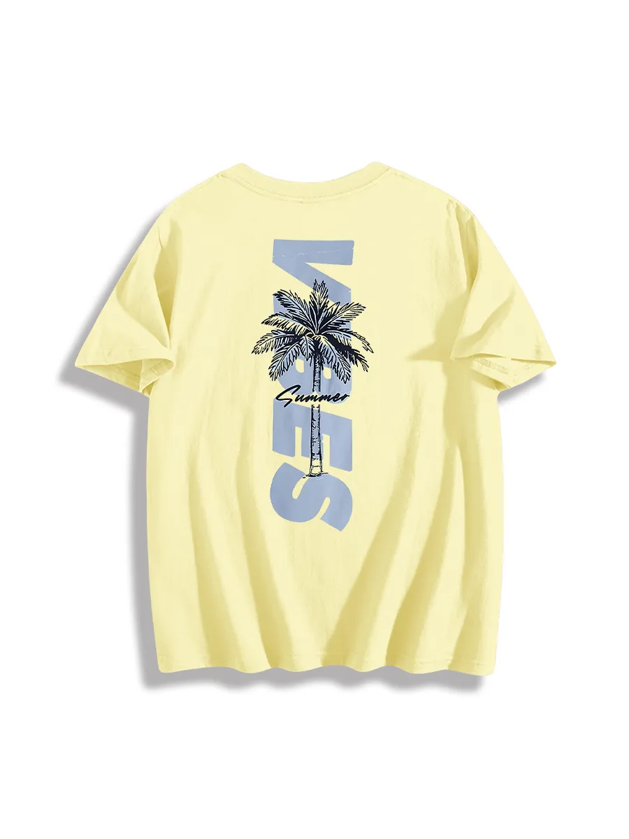 For Men Graphic Crew Neck Coconut Palm Trees T-Shirt