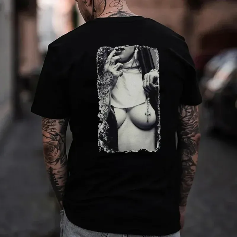 Unholy Nun Printed Men's T-shirt