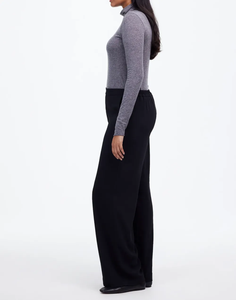 Pull-On Straight Pants in Crepe