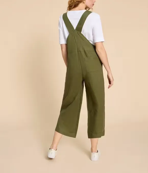 Viola Crop Linen Dungaree