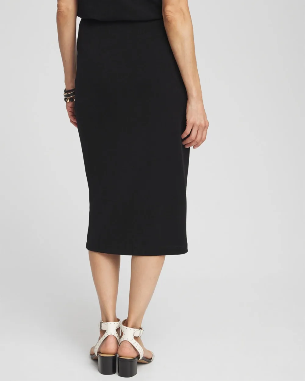 High Waisted Pencil Midi Skirt