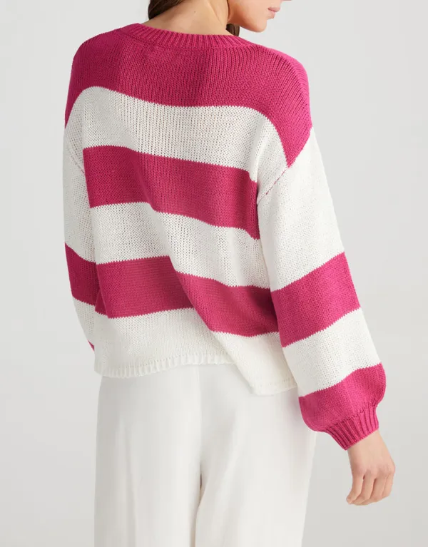 Driftwood Knit - Pink/White