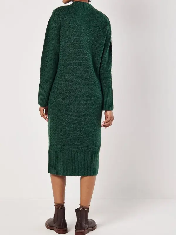 Waffle Knit Midi Dress