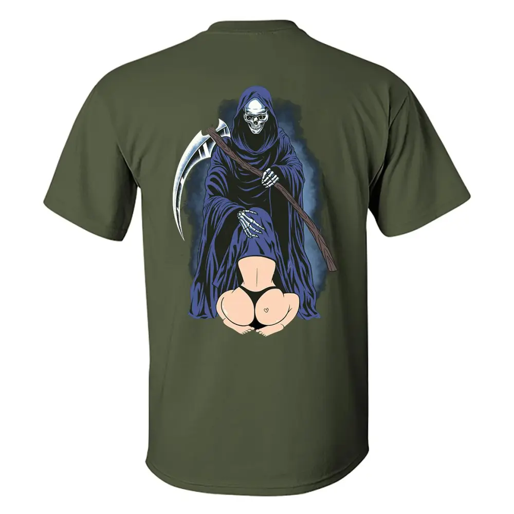Hiding In The Reaper Crotch Printed Men's T-shirt
