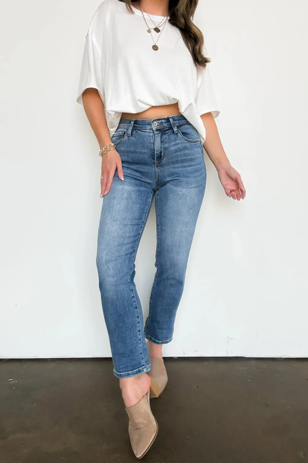 Emsley Mid Rise Slim Boyfriend Roll Hem Jeans