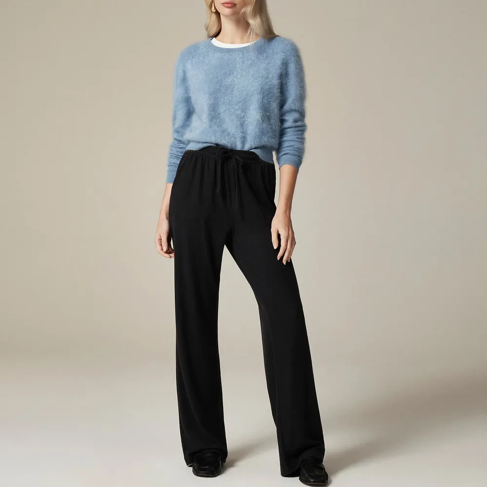 Soft rib wide-leg pant