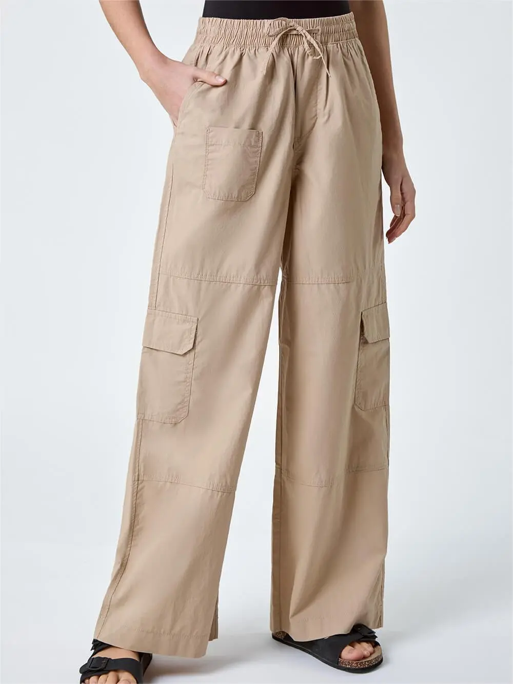 Khaki Lace-Up Trousers