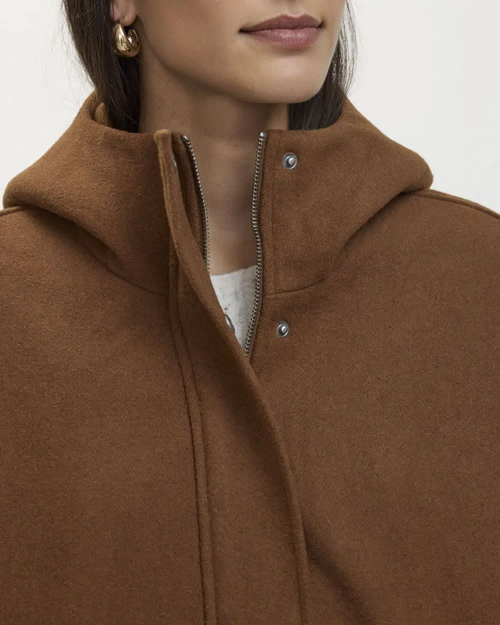 Hooded Wool blend Coat