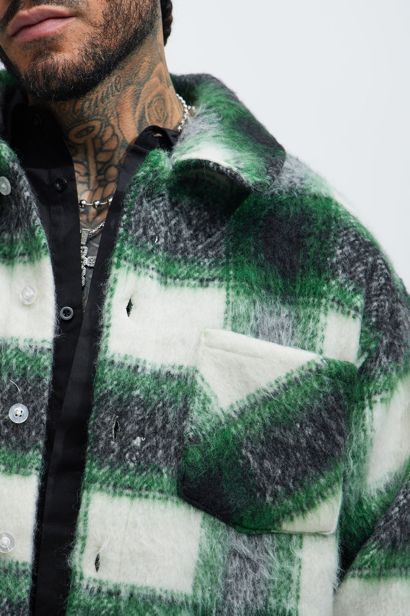 Keystone Mohair Shacket - Green