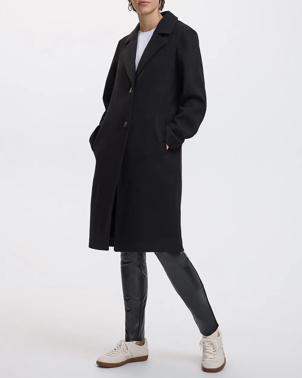 Long Coat with Two-Button Closure