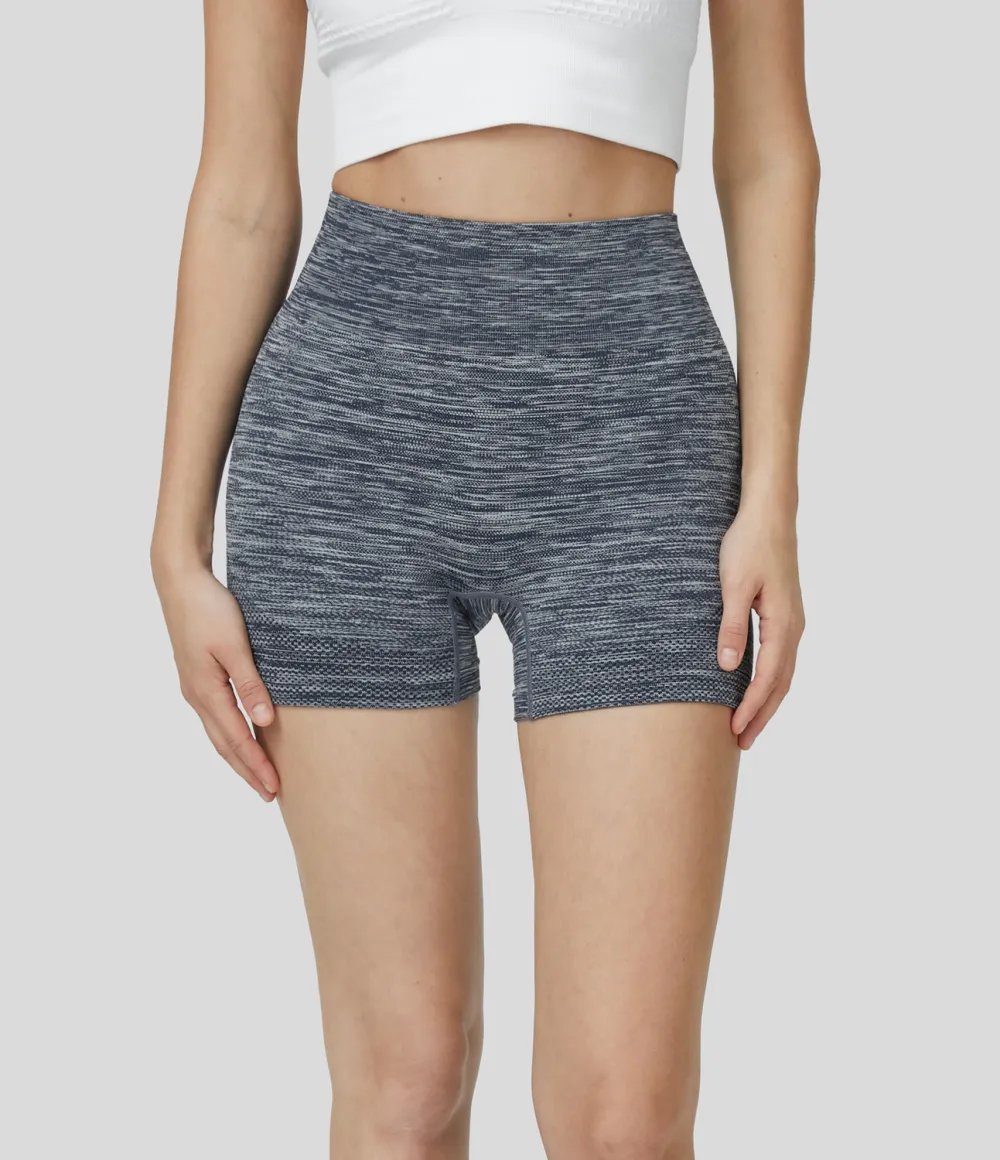 Seamless Flow High Waisted Butt Lifting Ruched Deep Dye Yoga Biker Shorts 3.5''