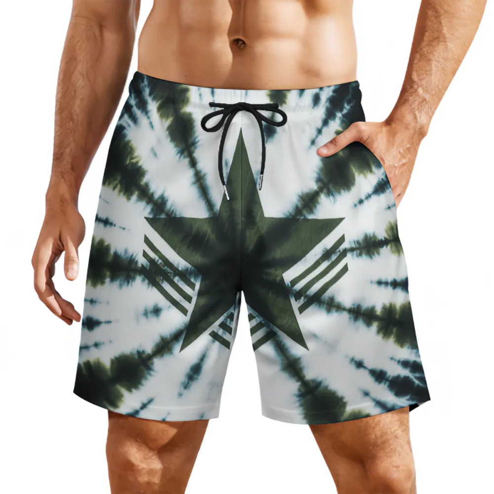 Star Tie-Dye Fashionable Sports Beach Shorts