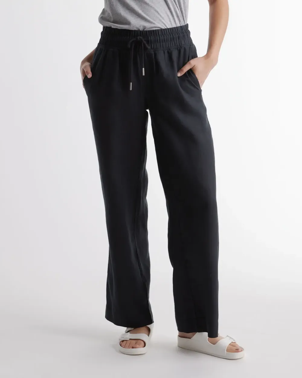 Cotton & Linen Wide Leg Pants