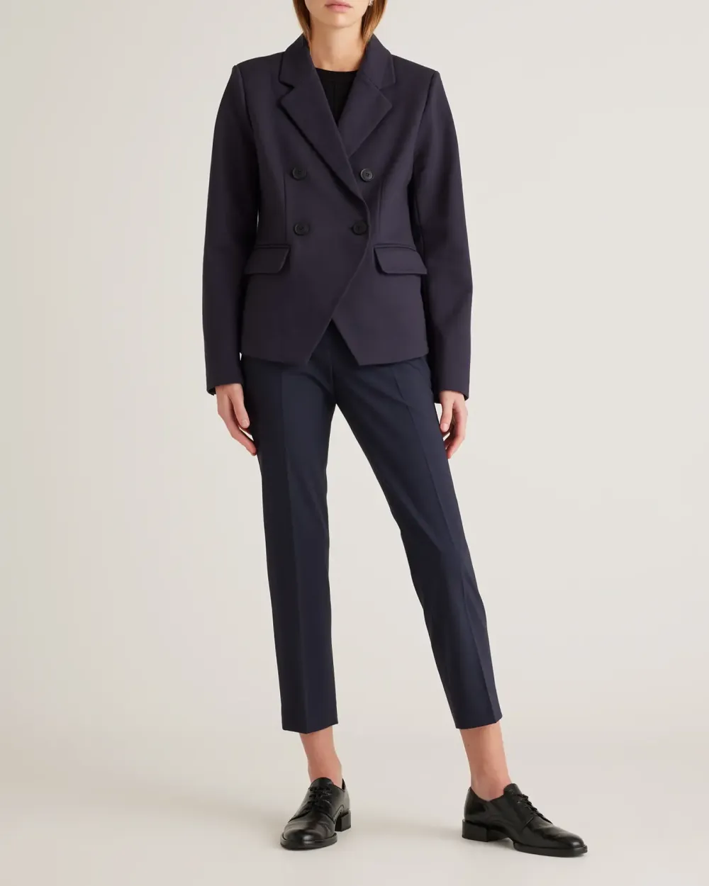 Ultra-Stretch Ponte Double Breasted Blazer