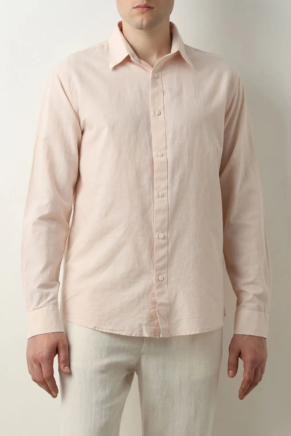 White Linen Full Sleeves Shirt