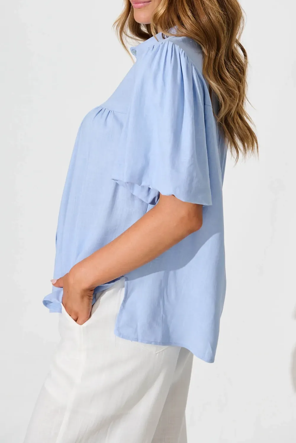 Light Blue Short Sleeve Button Up Shirt
