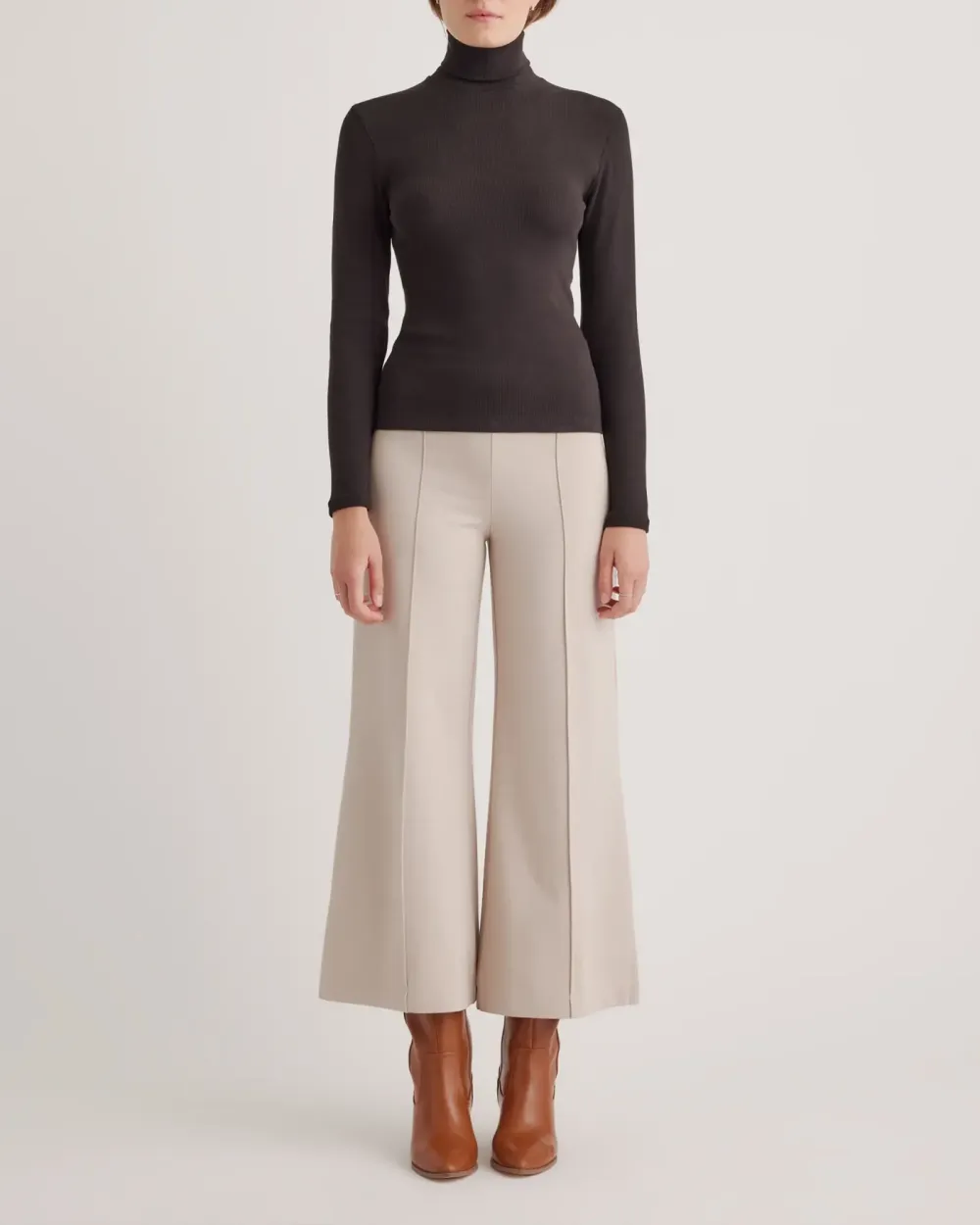 Organic Cotton Micro-Rib Turtleneck