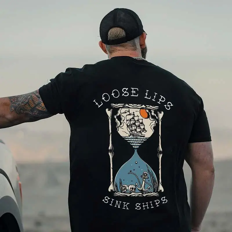 Loose Lips Sink Ships Printed Men's T-shirt