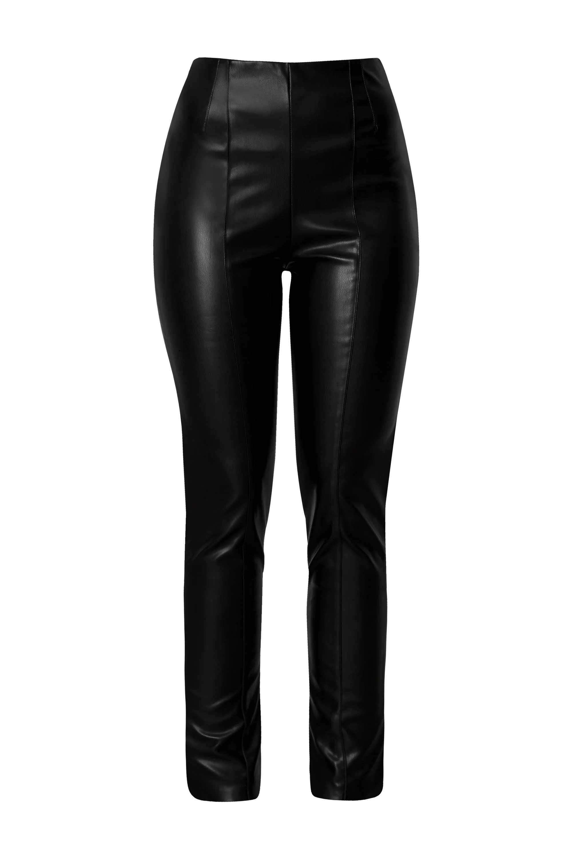 Pure Leather Skinny Trousers Black