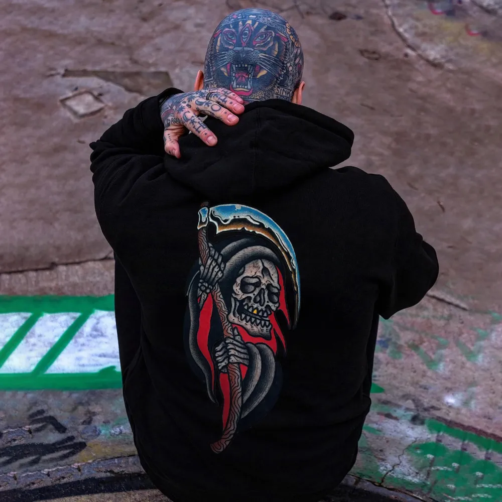 The Grim Reaper Printed Men's Hoodie