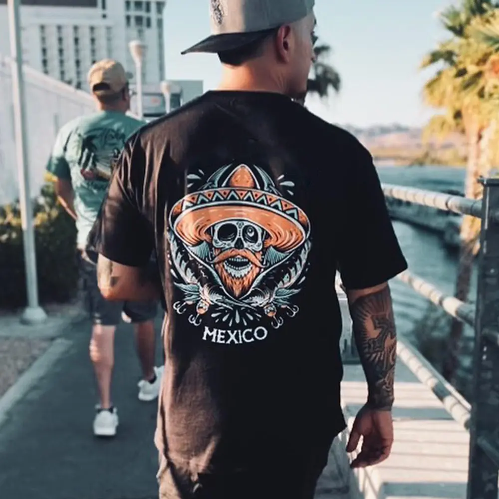Mexico human skeleton Printed Men's T-shirt