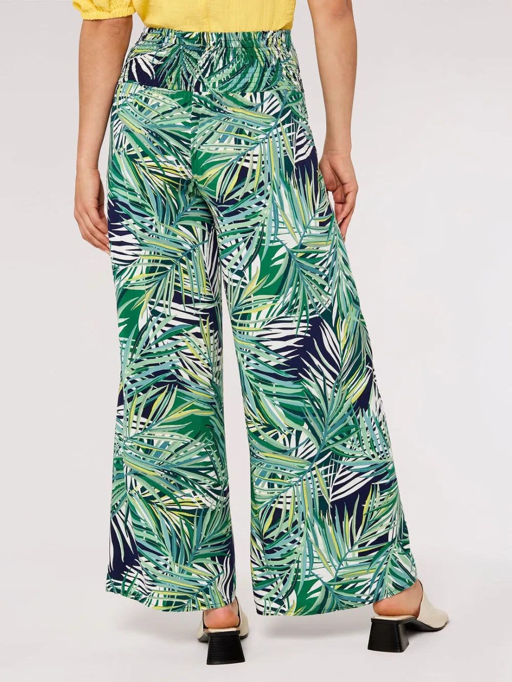 Palm Print Wrap Trousers