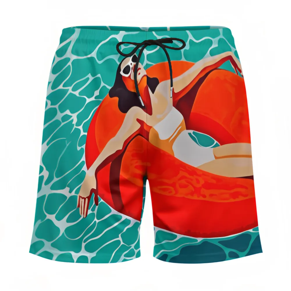 Beautiful Girl At Sea Sports Beach Shorts