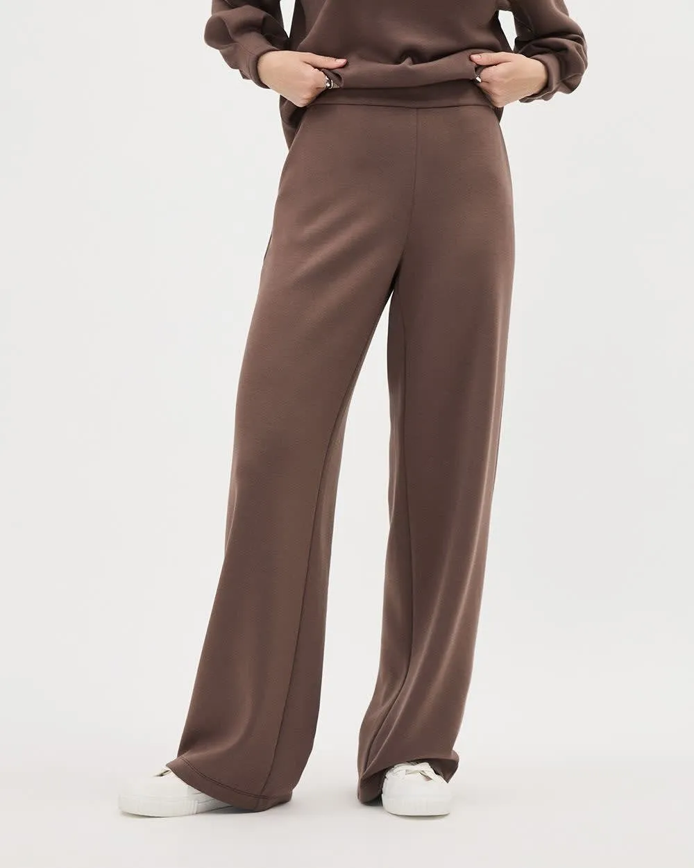 Mid-Rise Wide-Leg Scuba Pant