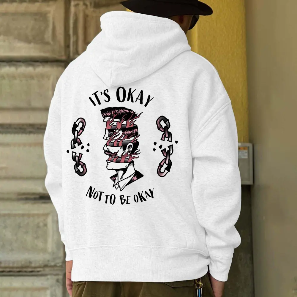 It's Okay Not To Be Okay Printed Men's Hoodie