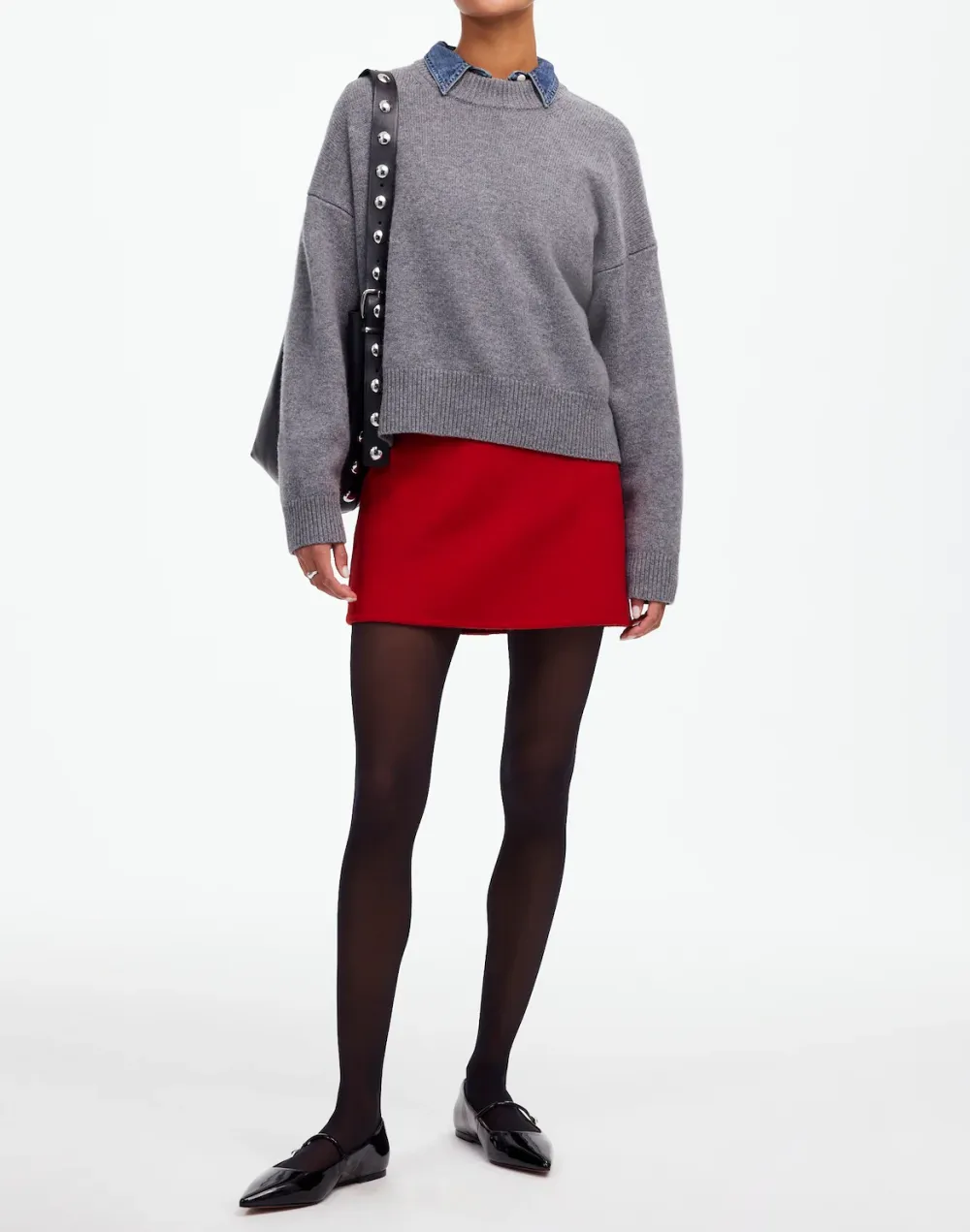 Double-Faced Mini Skirt in Wool Blend