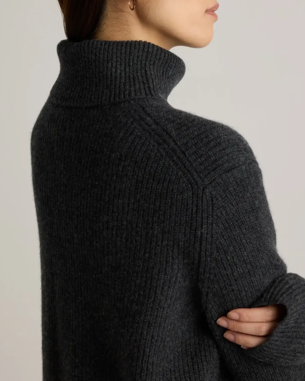 Mongolian Cashmere Fisherman Turtleneck Sweater