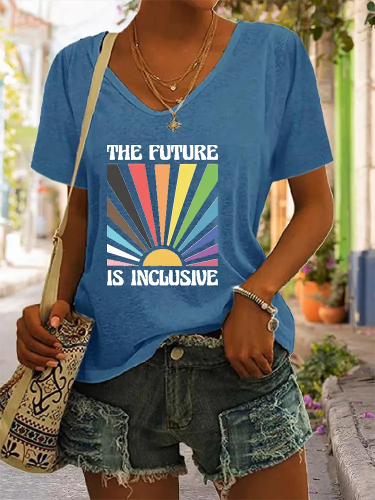 T-Shirt The Future Is Inclusive Shirt, Rainbow Pride Tee, Trans Rights Top