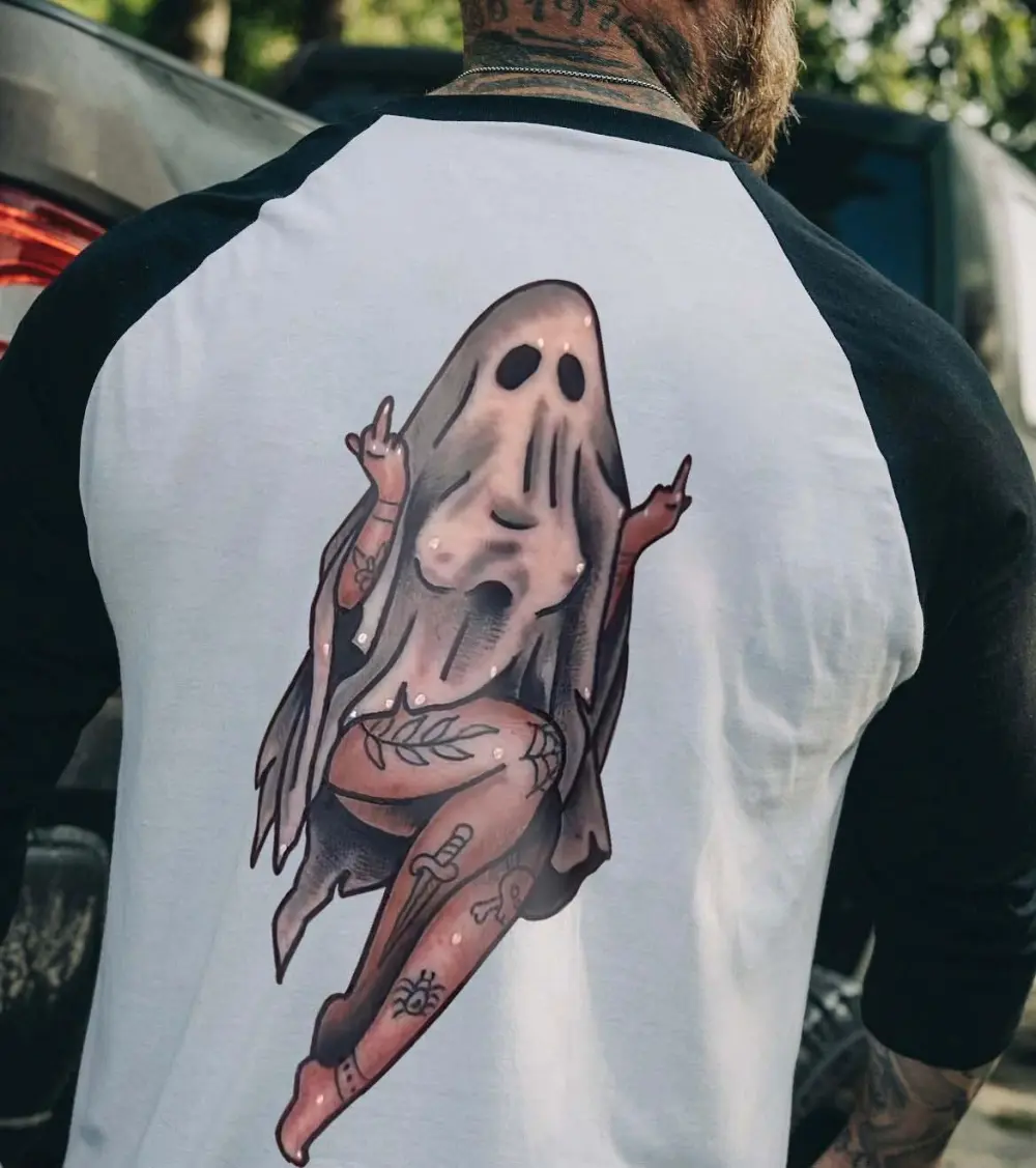 Naughty Ghost Printed Long Sleeve T-shirt