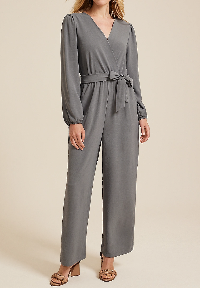 Surplice Tie Waist Jumpsuit