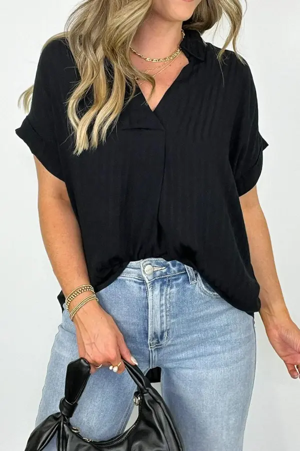 Striped V-Neck Top