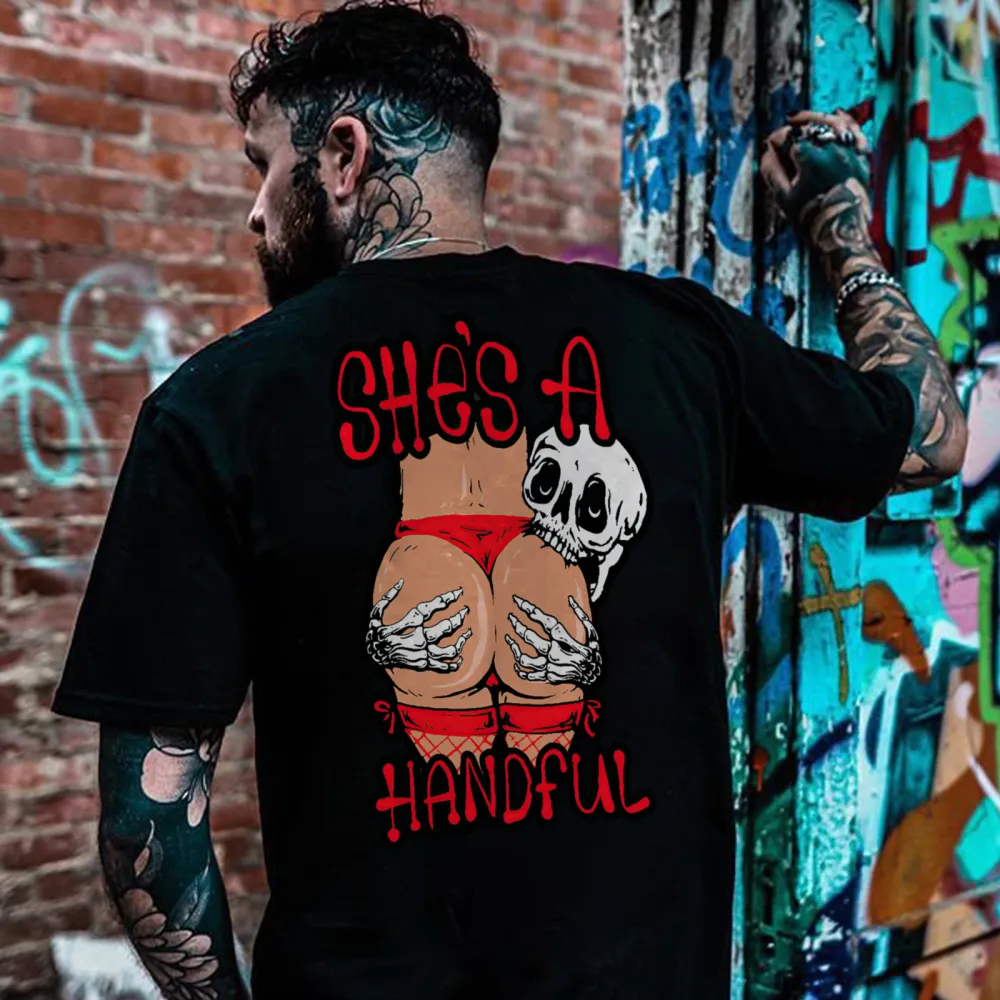 She's A Handful Printed Men's T-shirt