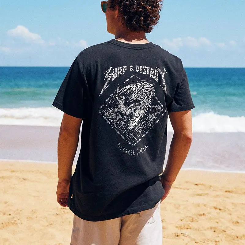 Surf & Destroy Printed Skeleton Men's T-shirt