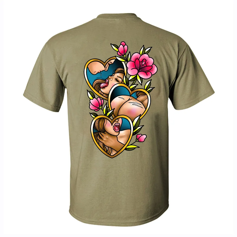 Choke Me Up Floral Tattoo Printed Men's T-shirt