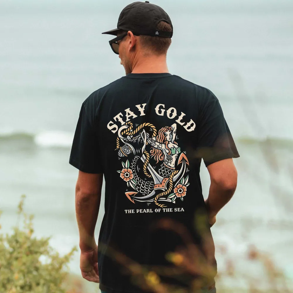 Stay Gold The Pearl Of The Sea Printed Men's T-shirt