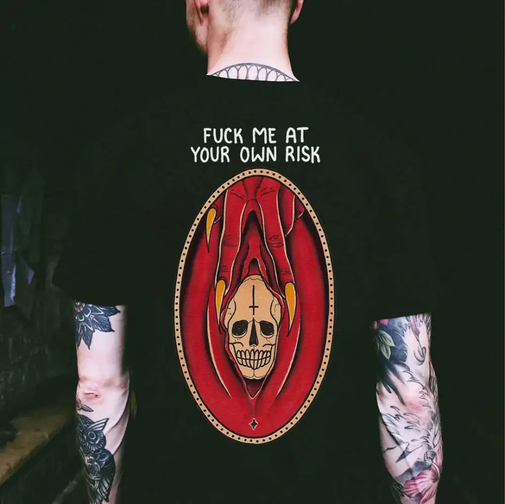 Fuck Me At Your Own Risk Printed Men's T-shirt