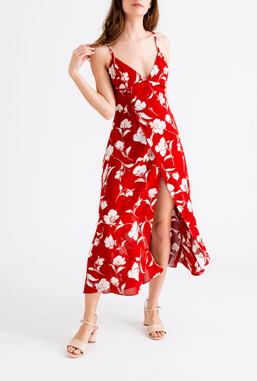 Carly Dress - Red Floral