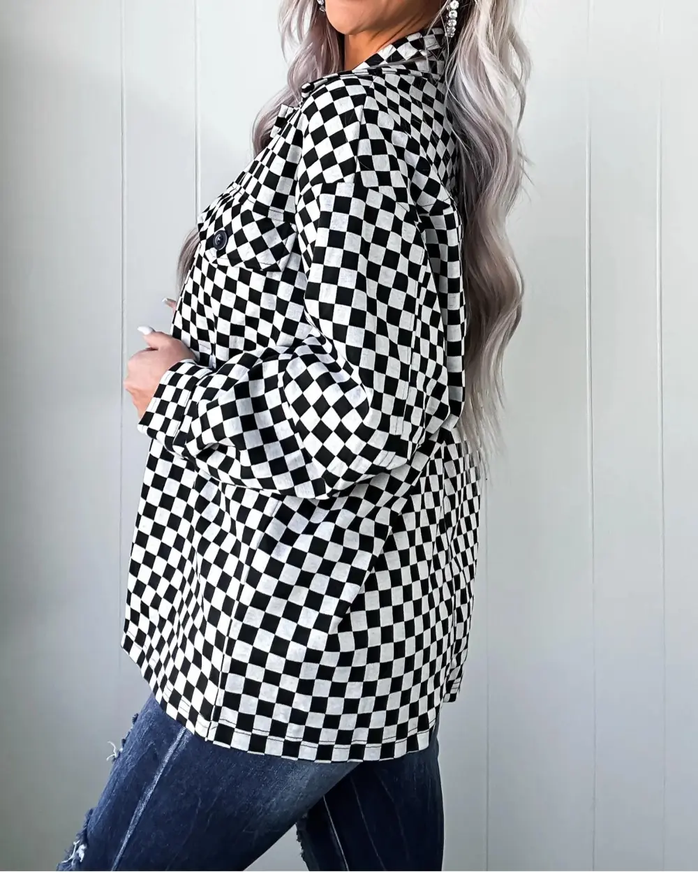 Modern Classic Checkered Jacket - Black