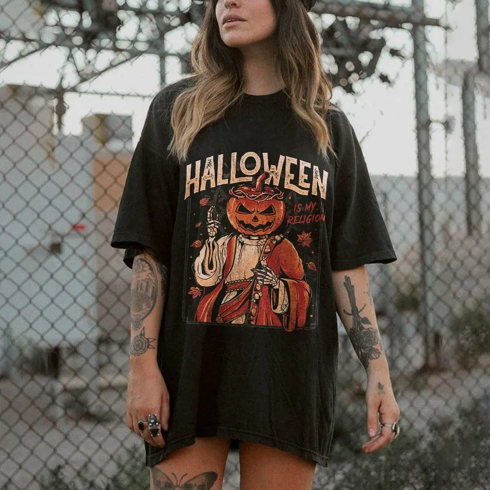 Halloween Is My Religion Printed T-shirt