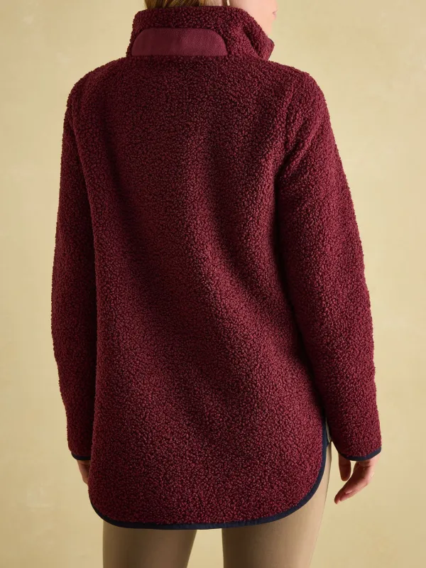 Regular Aldeburgh Burgundy Quarter Zip Fleece