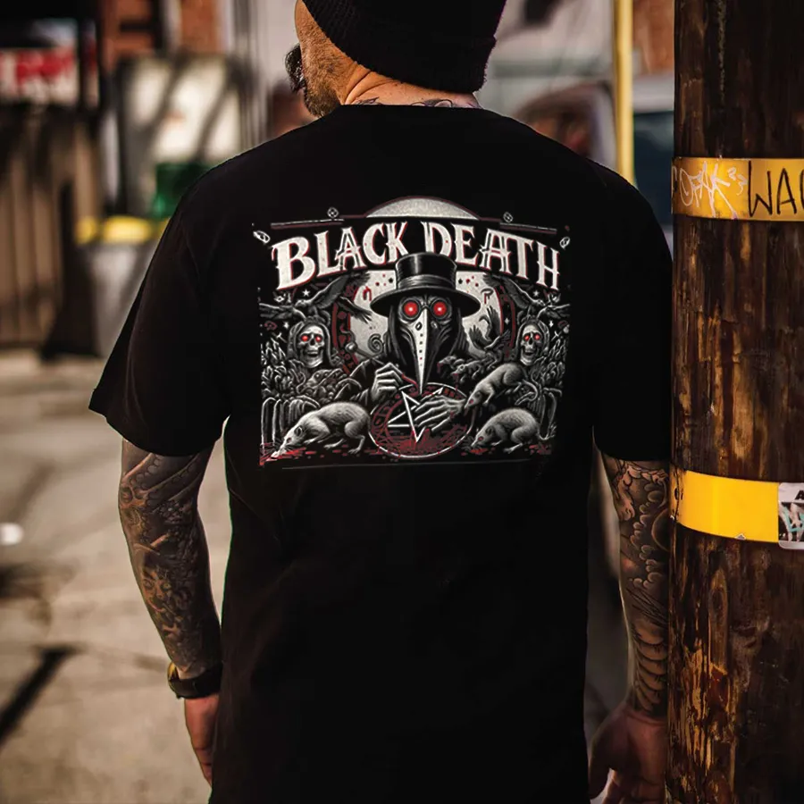 Black Death Printed Men's T-shirt