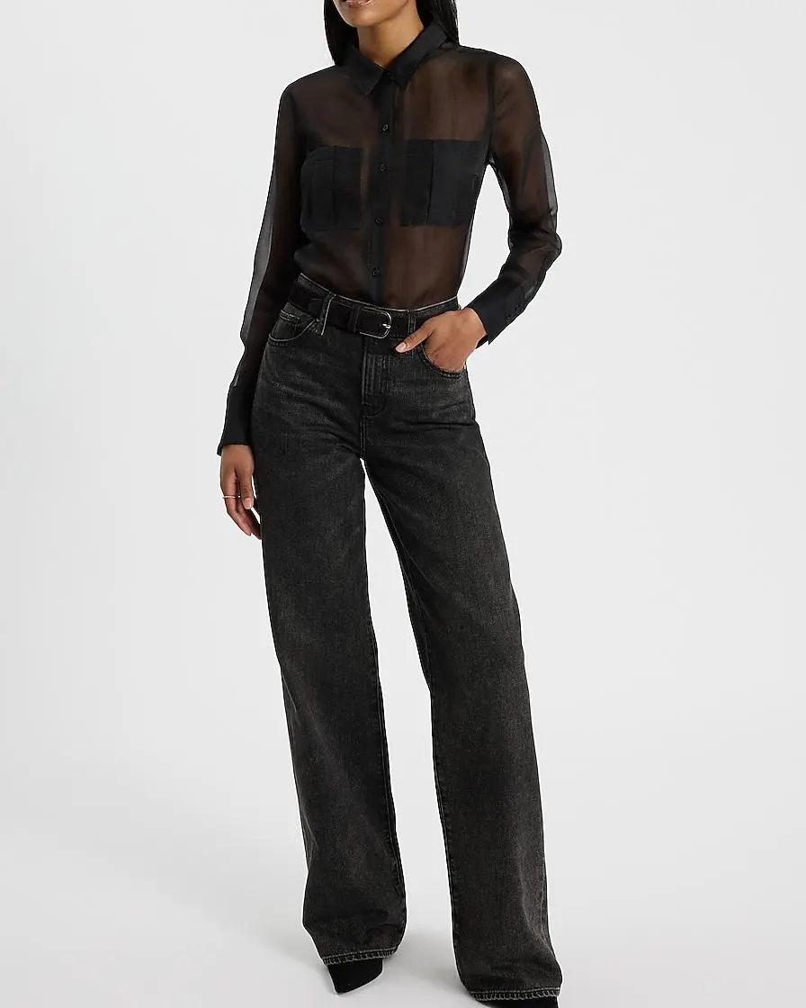 Sheer Double Pocket Relaxed Portofino Shirt